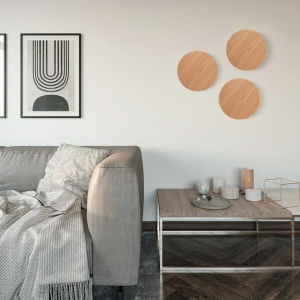 Toolight Toolight, LED nástěnné svítidlo 20cm 12W APP1405-W WOOD, přírodní hnědá, OSW-03086