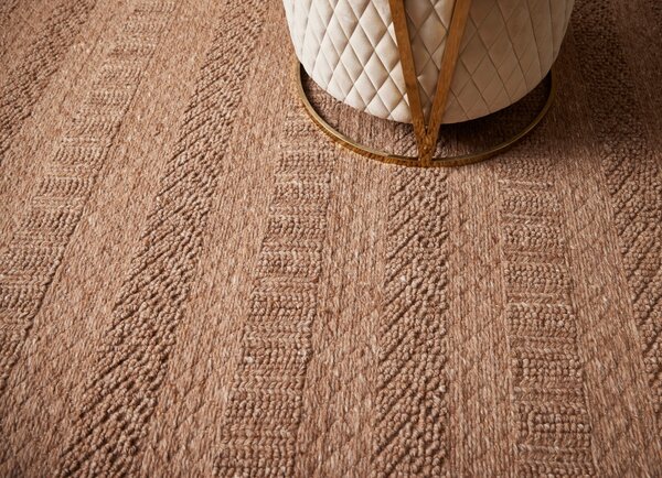 Diamond Carpets India, Ručně vázaný kusový koberec Louve DESP P91 Dust Natural, 80x150, hnědá, chodba / předsíň