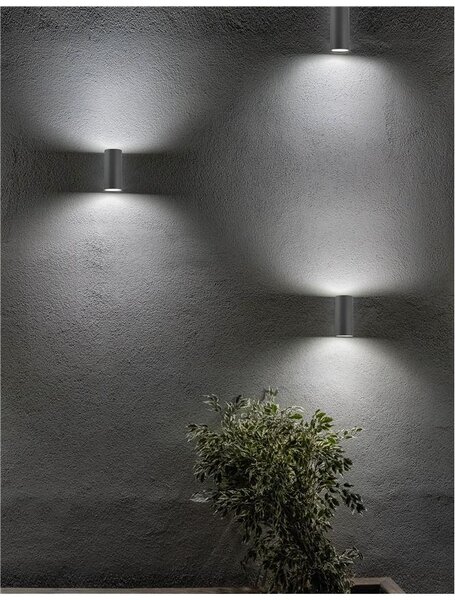 Nova Luce Venkovní nástěnné svítidlo NERO, GU10 2x7W IP54 Barva: Šedá