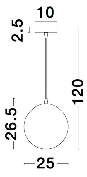 Nova Luce Závěsné svítidlo NAZIO, 25cm, E27 1x12W Barva: Zlatá