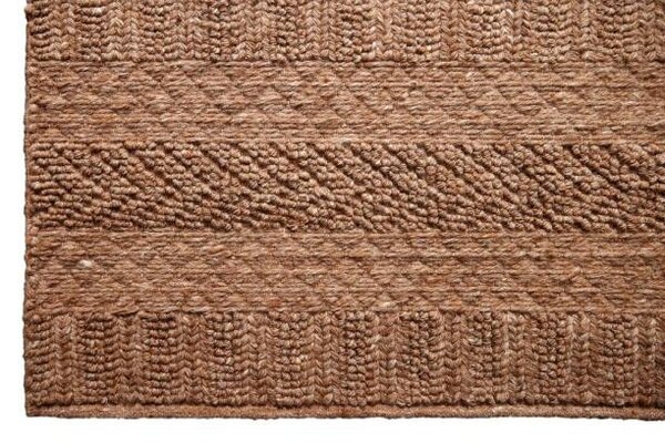 Diamond Carpets India, Ručně vázaný kusový koberec Louve DESP P91 Dust Natural, 80x150, hnědá, chodba / předsíň