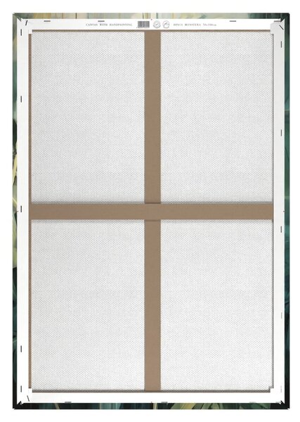Obraz s ručně malovanými prvky na plátně 70x100 cm Monstera – Styler