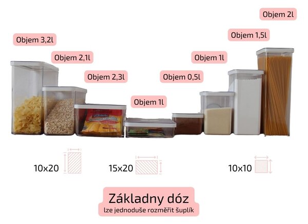 Dóza na potraviny 2,3l Rotho Loft - EXTRA, bílá