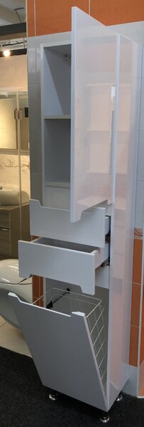 Lavedo Marco 40 vysoká skříňka do koupelny s košem Orientace: Levá