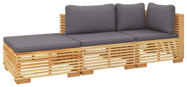 3dílná zahradní sedací souprava s poduškami masivní teak