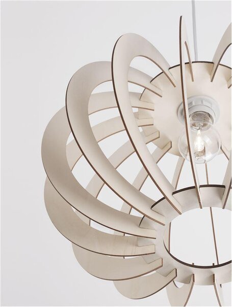 Nova Luce Závěsné svítidlo OTTOLINE, dřevo E27 1x12W Barva: Bílá