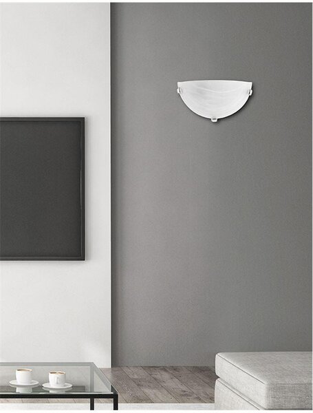 Nova Luce Nástěnné svítidlo GIORNO bílá;opálové sklo chromovaný kov E27 1x12W