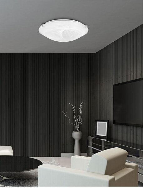 Nova Luce Stropní svítidlo GIORNO bílá;opálové sklo chromovaný kov E27 2x12W