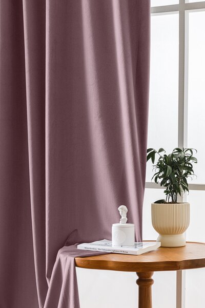 Světle fialový zatemňovací závěs VELVET 140x270 cm Zavěšení: Řasící páska