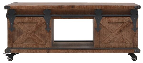 Konferenční stolek z masivní jedle 91 x 51 x 38 cm hnědý 246119