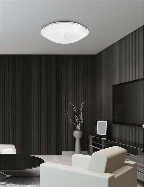 Nova Luce Stropní svítidlo GIORNO bílá;opálové sklo chromovaný kov E27 1x12W