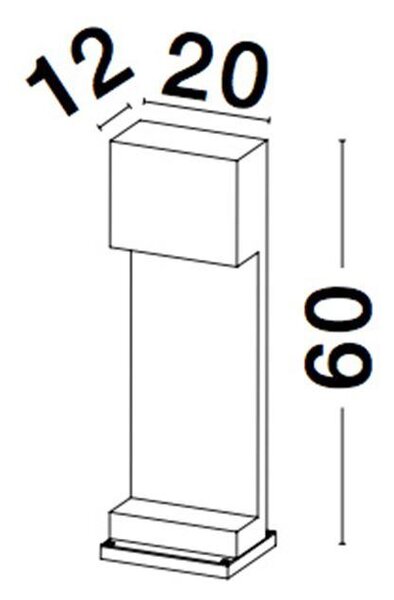 Nova Luce Venkovní sloupkové svítidlo GRANTE šedý beton a hliník GU10 2x10W IP65