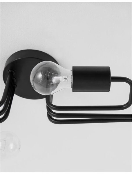 Nova Luce Stropní svítidlo GRANSO černý kov E27 6x12W
