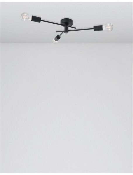 Nova Luce Stropní svítidlo GRANSO černý kov E27 3x12W