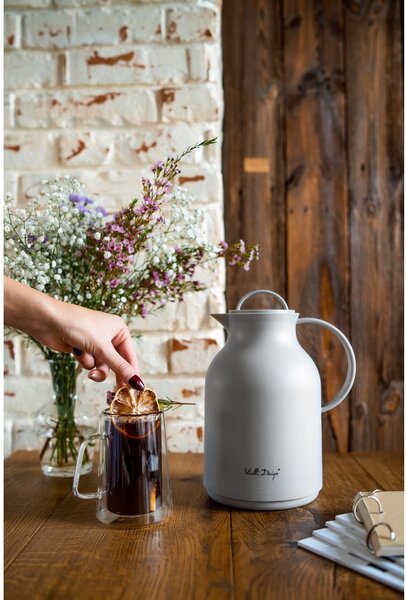 Šedá termoska Vialli Design, 1 l
