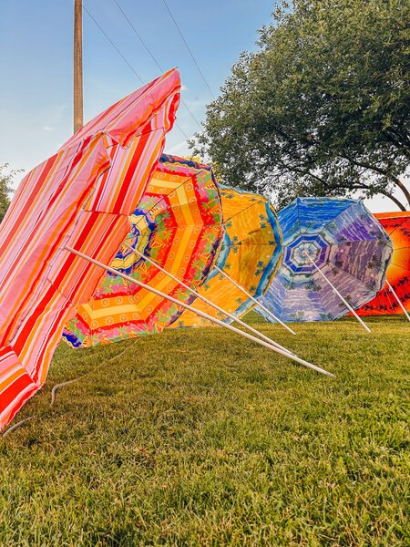 Modro-bílý slunečník SOLSTICE 180 cm