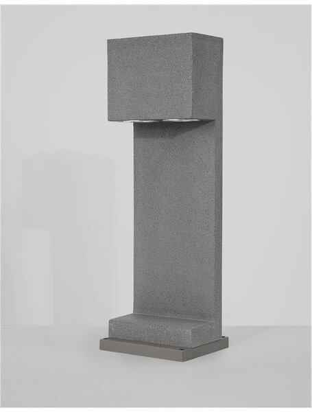 Nova Luce Venkovní sloupkové svítidlo GRANTE šedý beton a hliník GU10 2x10W IP65