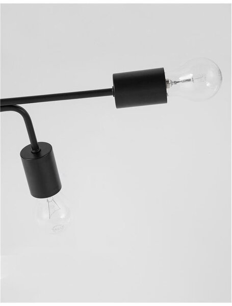 Nova Luce Stropní svítidlo GRANSO černý kov E27 6x12W