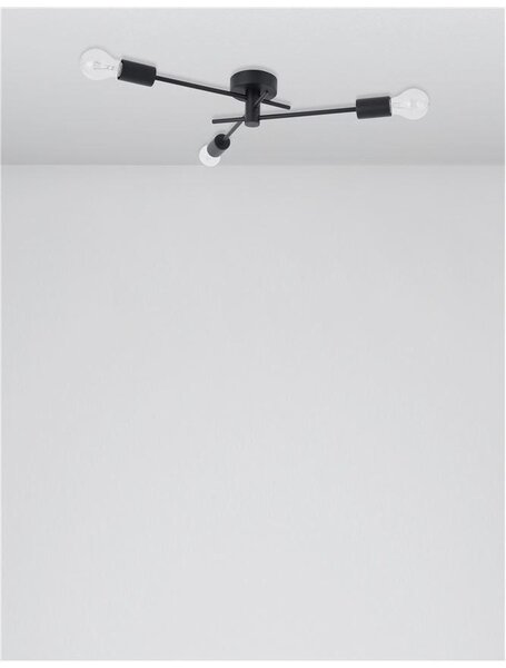 Nova Luce Stropní svítidlo GRANSO černý kov E27 3x12W