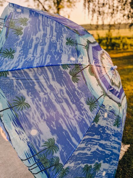 Modro-bílý slunečník SOLSTICE 180 cm