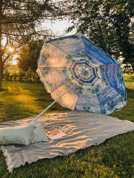 Modro-bílý slunečník SOLSTICE 180 cm