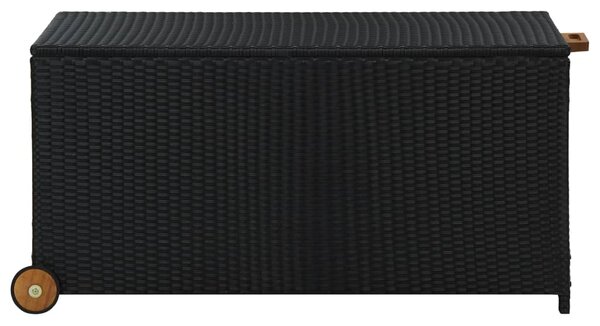 Zahradní úložný box černý 120x 65 x 61 cm polyratan
