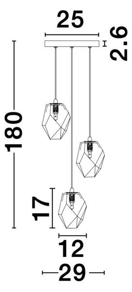 Nova Luce Závěsné svítidlo ICE, G9 3x5W