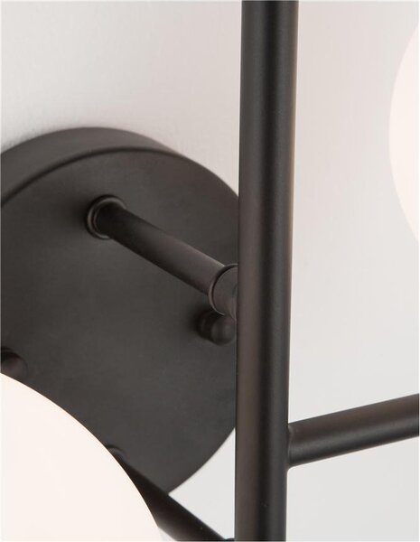 Nova Luce Nástěnné svítidlo IMPERO bílé matné sklo černý kov E14 2x5W