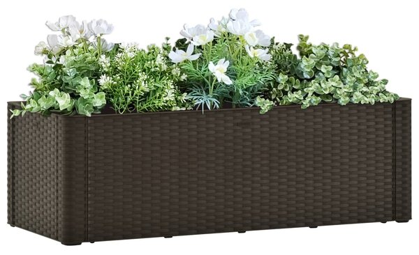 Zahradní vyvýšený záhon se samozavlažováním mokka 100x43x33 cm