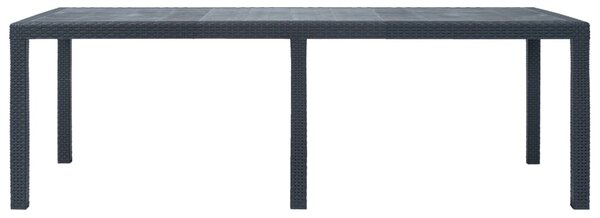 Zahradní stůl antracitový 220x90x72 cm plastový ratanový vzhled