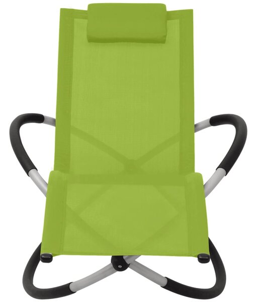 Zahradní lehátko geometrické ocel zelené
