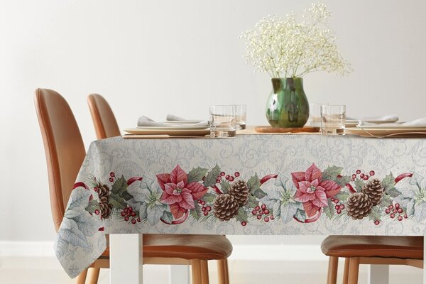 VÁNOČNÍ GOBELÍNOVÝ BĚHOUN NA STŮL MERRY 40X100 CM VZOROVANÝ