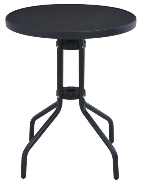 Zahradní stolek černý 60 cm ocel a sklo