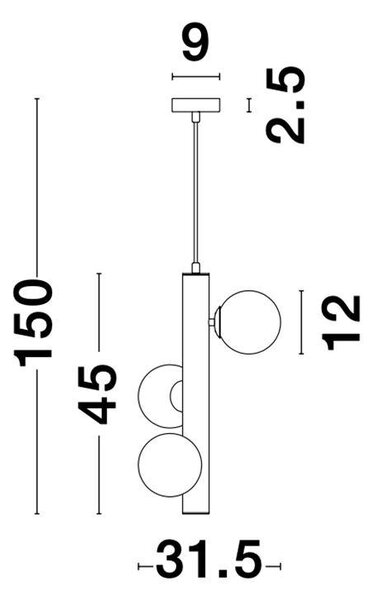 Nova Luce Závěsné svítidlo JAKLIN opálové sklo, G9 3x5W
