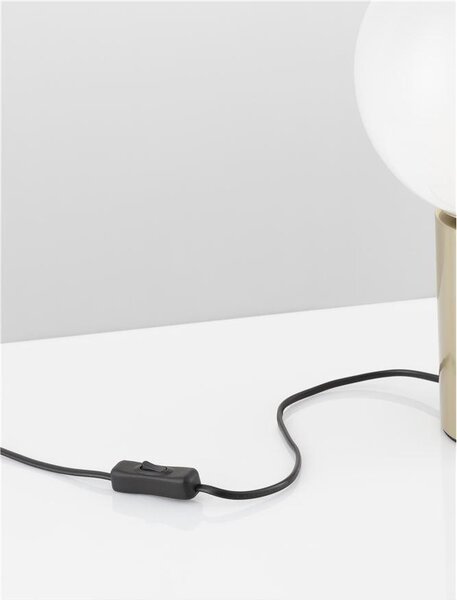 Nova Luce Stolní lampa JIAN mosazný zlatý kov a bílé sklo s přechody E27 1x12W