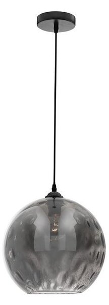 Nova Luce Závěsné svítidlo JERARDO kouřové sklo s bublinkami uvnitř, E27 1x12W