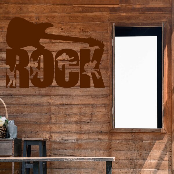 Živá Zeď Samolepka Nápis ROCK Barva: černá