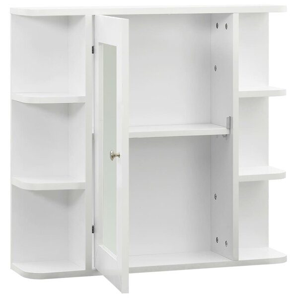 Koupelnová zrcadlová skříňka bílá 66 x 17 x 63 cm MDF