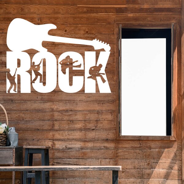 Živá Zeď Samolepka Nápis ROCK Barva: černá