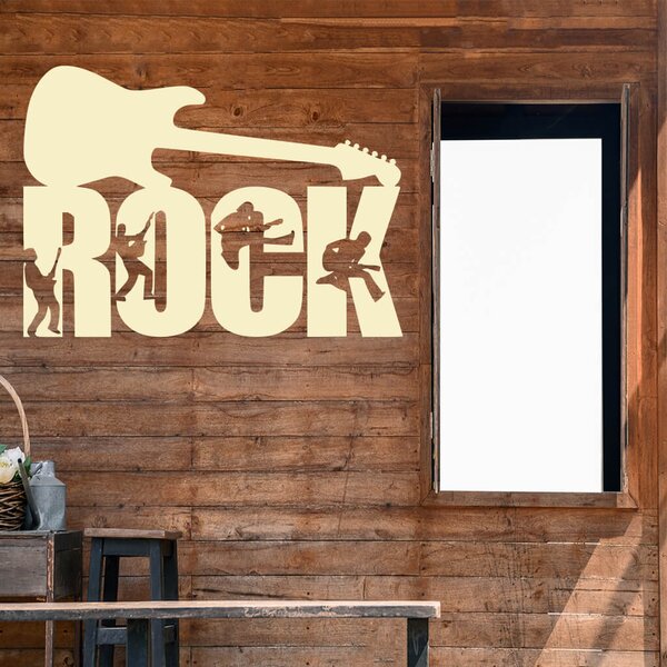 Živá Zeď Samolepka Nápis ROCK Barva: černá
