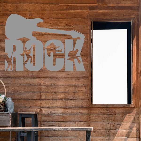 Živá Zeď Samolepka Nápis ROCK Barva: černá