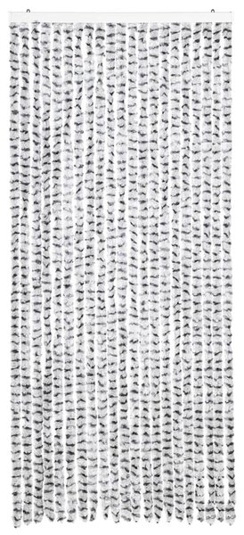 Závěs proti hmyzu světle a tmavě šedý 90 x 220 cm Chenille