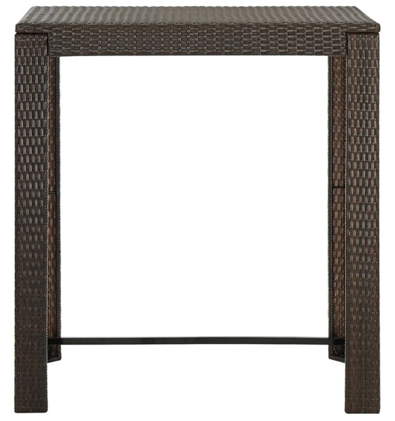 Zahradní barový stůl hnědý 100 x 60,5 x 110,5 cm polyratan