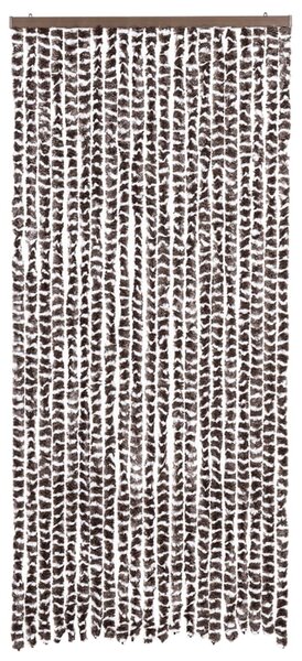 Závěs proti hmyzu hnědý a bílý 90 x 220 cm Chenille