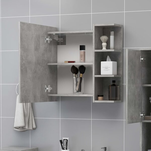 Zrcadlová skříňka betonově šedá 62,5x20,5x64cm kompozitní dřevo