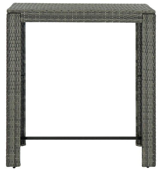 Zahradní barový stůl šedý 100 x 60,5 x 110,5 cm polyratan