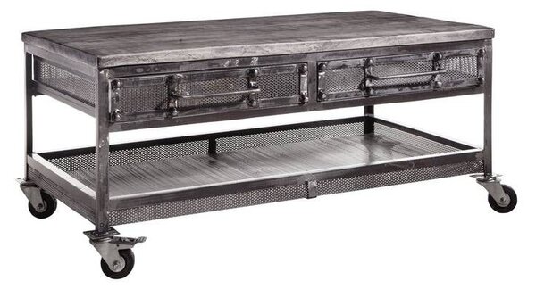 STEEL Konferenční stolek 110x60x50, přírodní, lakovaný, mango