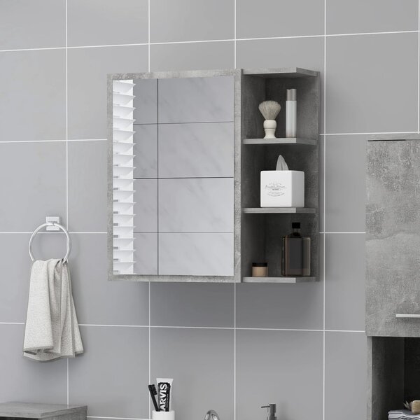 Zrcadlová skříňka betonově šedá 62,5x20,5x64cm kompozitní dřevo