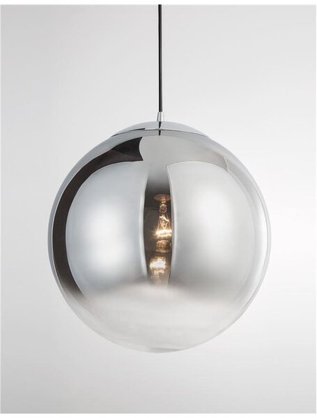 Nova Luce Závěsné svítidlo LAZIONE kouřové sklo, 40cm, E27 1x12W