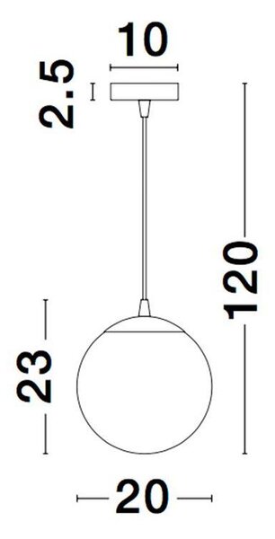 Nova Luce Závěsné svítidlo LAZIONE kouřové sklo, 20cm, E27 1x12W